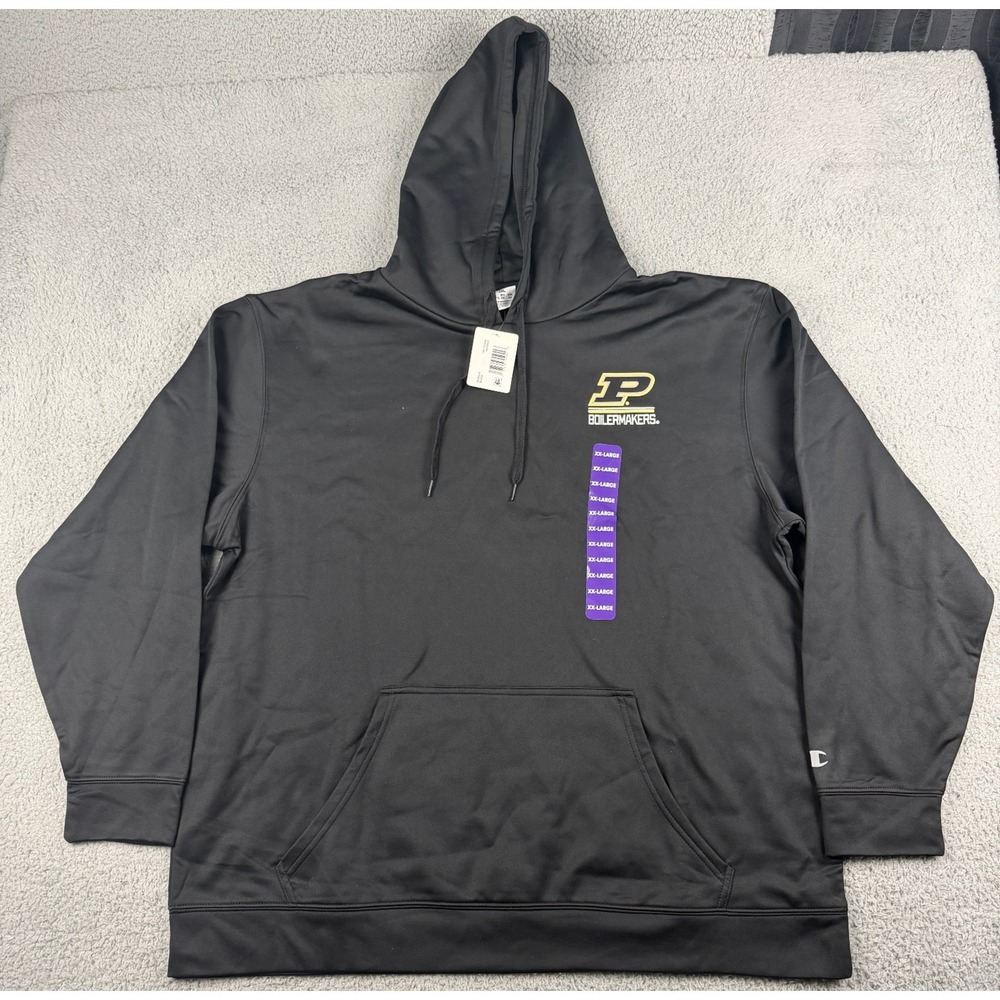 Purdue Boilermakers Hoodie Mens 2XL Black Pullover Sweatshirt Champion NCAA